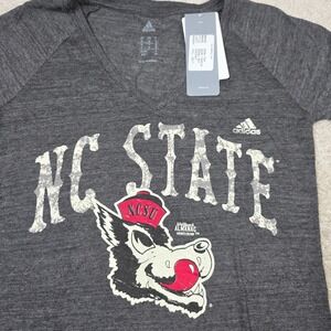 Adidas Performance T-Shirt Womens Size S Heather Gray NC State Wolfpack NCAA NWT